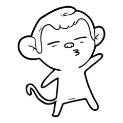 cartoon suspicious monkey