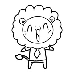 happy cartoon lion