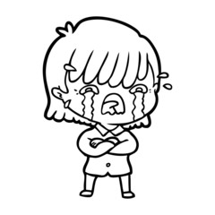 cartoon girl crying