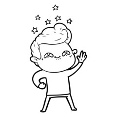 cartoon excited man