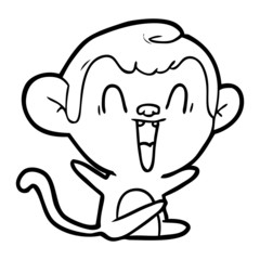 cartoon laughing monkey