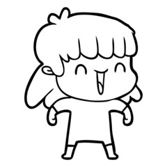 cartoon worried woman