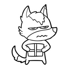 cartoon annoyed wolf