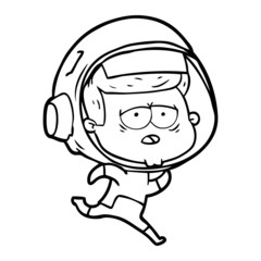 Obraz premium cartoon tired astronaut