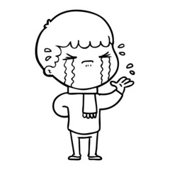 cartoon man crying