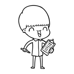 happy cartoon boy