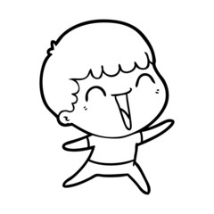 cartoon happy man laughing © lineartestpilot