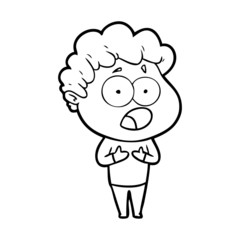cartoon man gasping in surprise