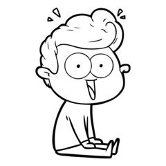 cartoon staring man