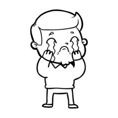 cartoon man crying