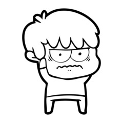 annoyed cartoon boy