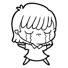 cartoon woman crying