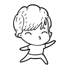 cartoon woman thinking