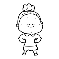 Obraz premium cartoon happy old woman