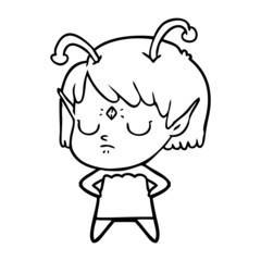 cartoon alien girl