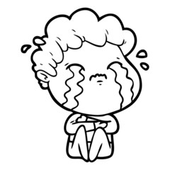 cartoon man crying