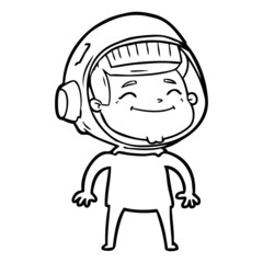 happy cartoon astronaut