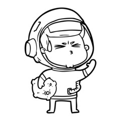 cartoon stressed astronaut