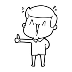 cartoon happy man