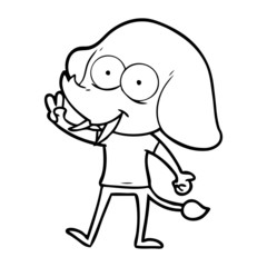happy cartoon elephant