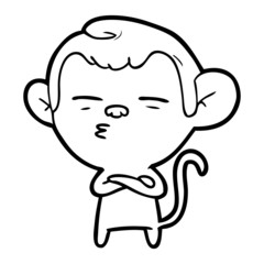 cartoon suspicious monkey