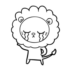 Fototapeta premium crying cartoon lion