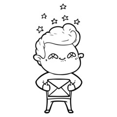 cartoon excited man