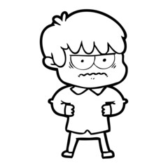 Obraz premium annoyed cartoon boy