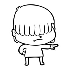 cartoon boy with untidy hair