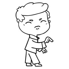 cartoon annoyed man pointing finger