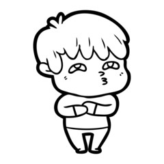 cartoon curious man