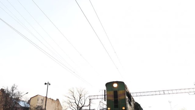 Russian railway train arrival