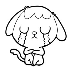 cute cartoon dog crying