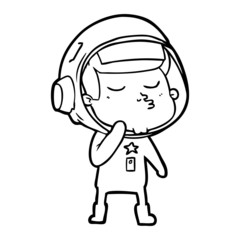 cartoon confident astronaut