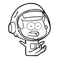 cartoon surprised astronaut