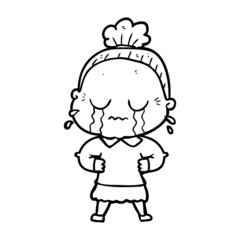 cartoon crying old lady