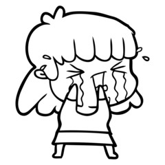 cartoon woman in tears