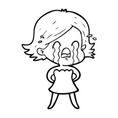 cartoon woman crying