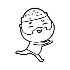 cartoon happy bearded man