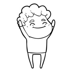 cartoon friendly man