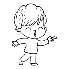 cartoon laughing woman