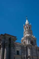 Obraz premium Belltower of the Arequipa cathedral, Peru