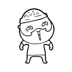 Obraz premium cartoon happy bearded man