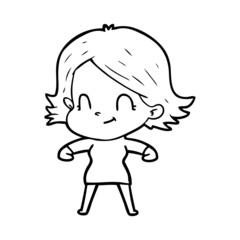 Obraz premium cartoon friendly girl