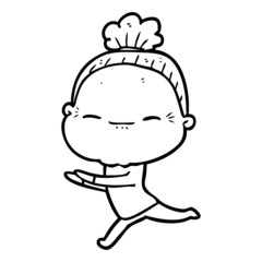 cartoon peaceful old woman
