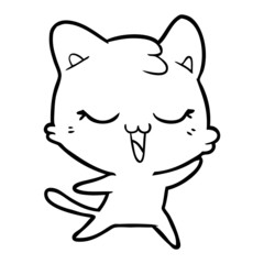 Fototapeta premium happy cartoon cat