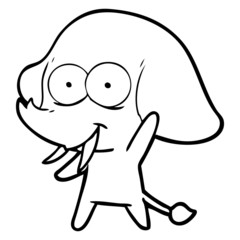 happy cartoon elephant