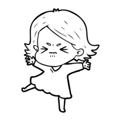 cartoon angry woman