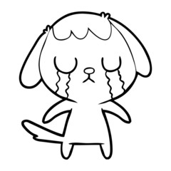 cute cartoon dog crying
