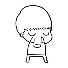 cartoon calm boy